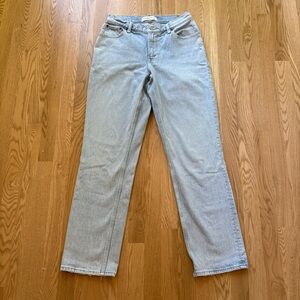 Abercrombie The ’90s Straight Leg Low Rise Curve Love Jeans 27/4R Light Blue